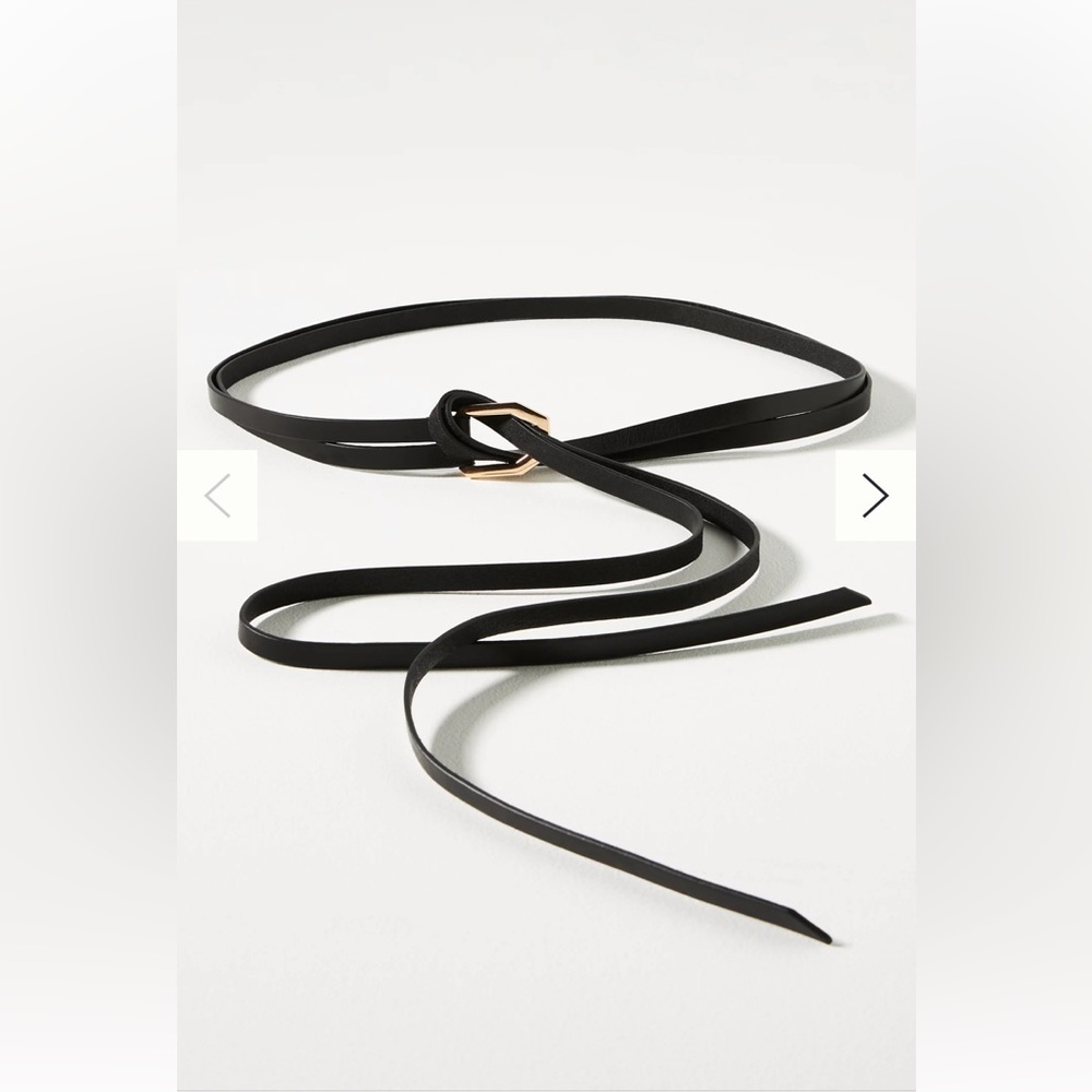 NWT Anthropologie skinny double wrap black belt Size Small